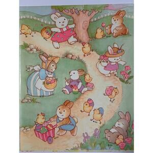 GGI Easter Stickers Rabbits Chickens Easter Eggs Single Sticker Sheet 1980's Hol
